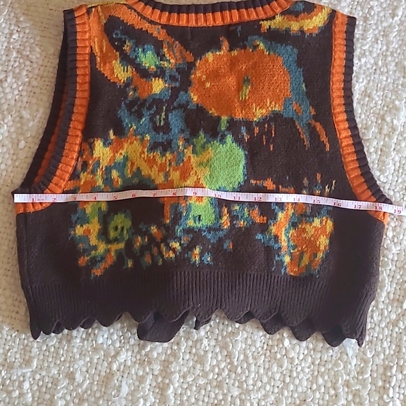 Cider Lace Up Contrast Binding Vest Size Small - Picture 8 of 9